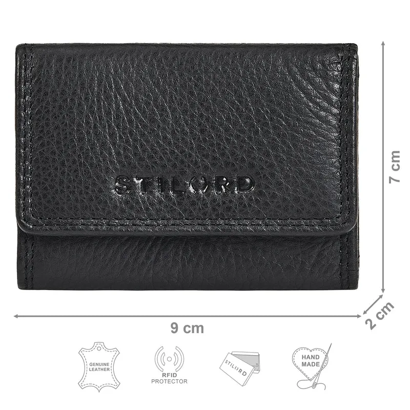 "London" Mini Portemonnaie Damen Klein Leder Geldbörse Herren RFID
