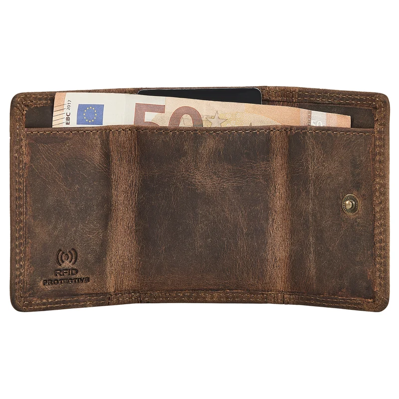 "London" Mini Portemonnaie Damen Klein Leder Geldbörse Herren RFID