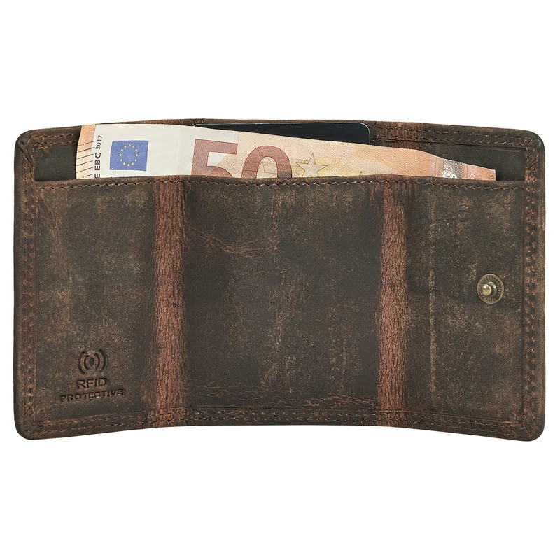 "London" Mini Portemonnaie Damen Klein Leder Geldbörse Herren RFID