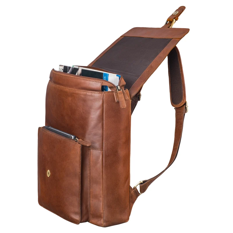 "Debbie" Großer Vintage Lederrucksack Damen mit Laptopfach 15.6 Zoll