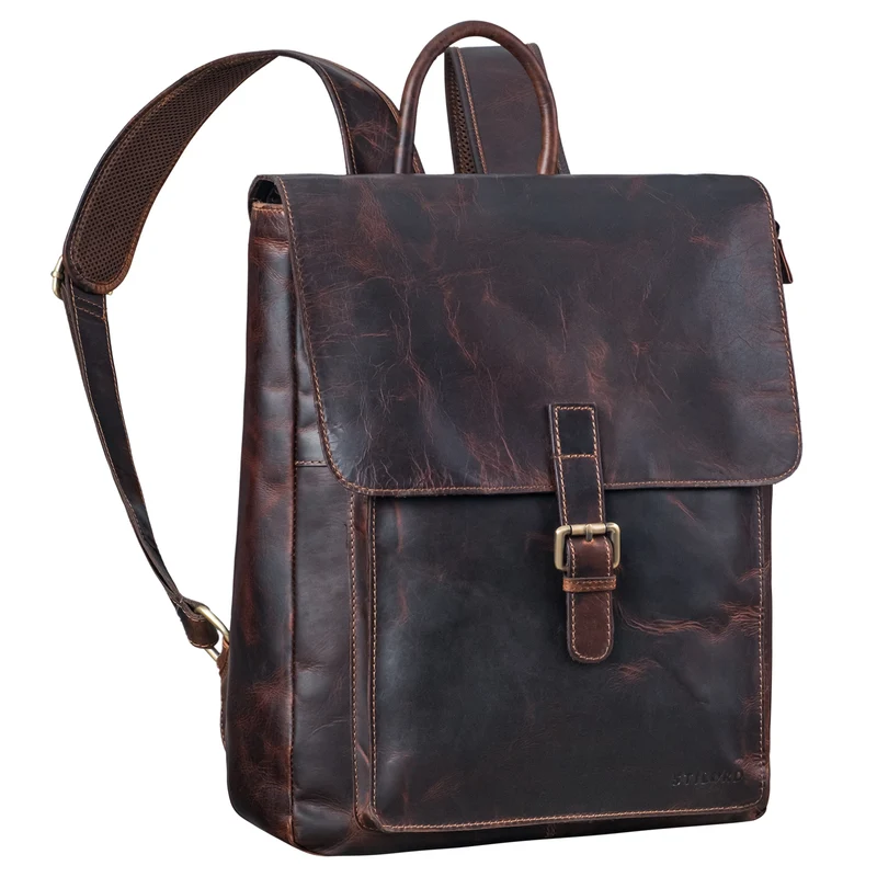 "Debbie" Großer Vintage Lederrucksack Damen mit Laptopfach 15.6 Zoll