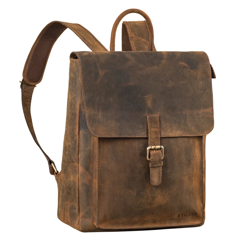 "Debbie" Großer Vintage Lederrucksack Damen mit Laptopfach 15.6 Zoll