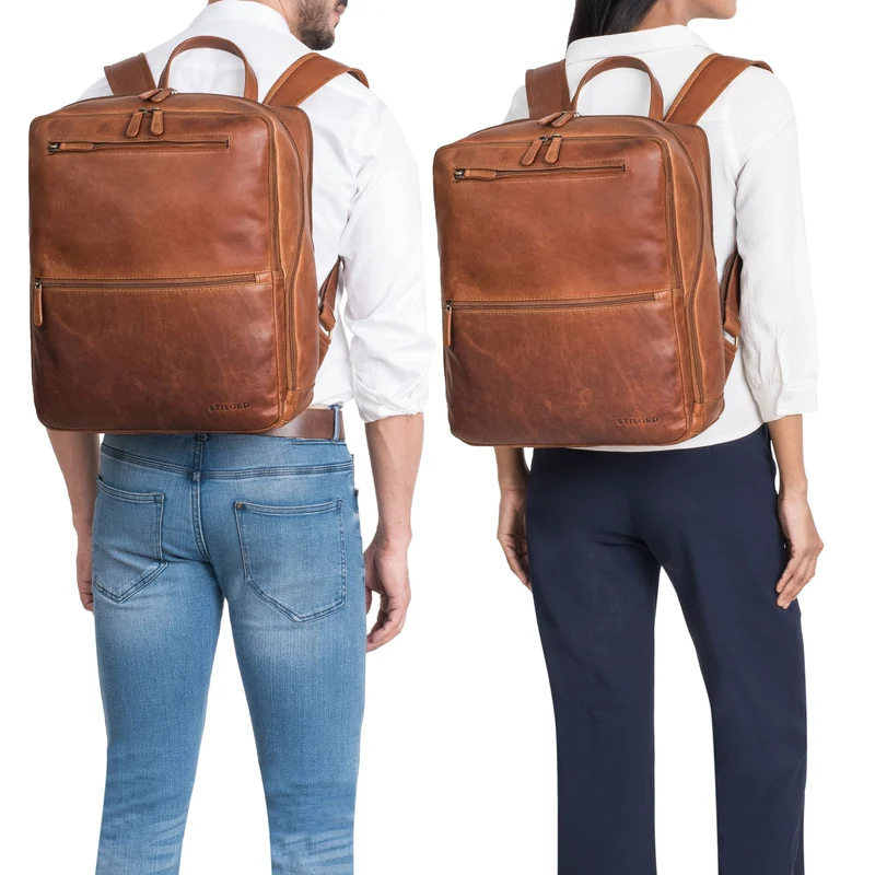 "Ettore" Großer Business Rucksack Herren Leder 17 Zoll Laptoprucksack