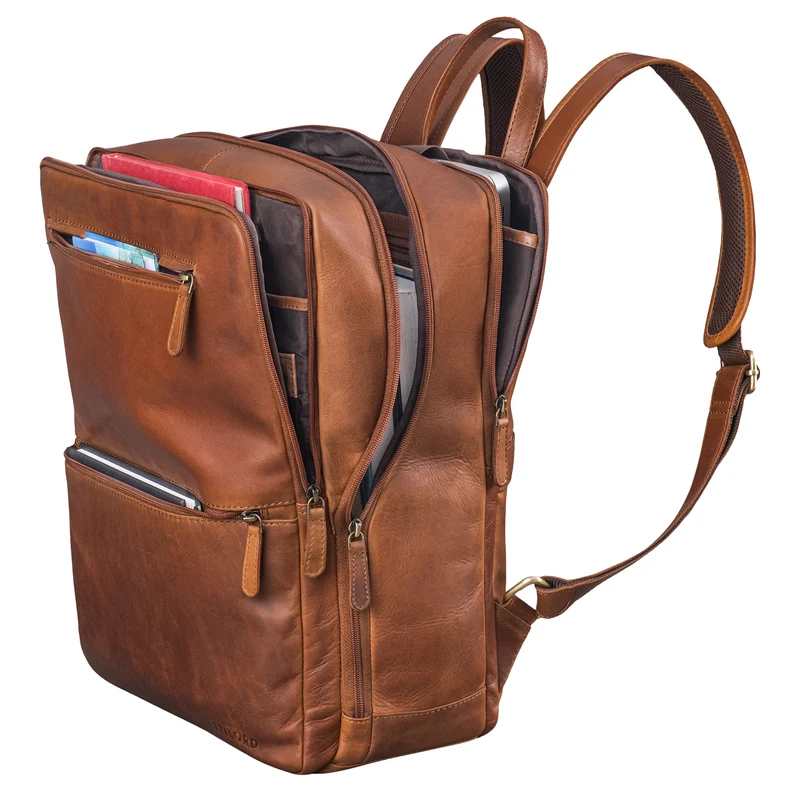 "Ettore" Großer Business Rucksack Herren Leder 17 Zoll Laptoprucksack