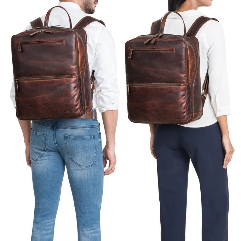 "Ettore" Großer Business Rucksack Herren Leder 17 Zoll Laptoprucksack
