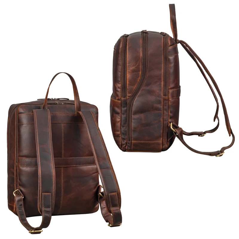 "Ettore" Großer Business Rucksack Herren Leder 17 Zoll Laptoprucksack