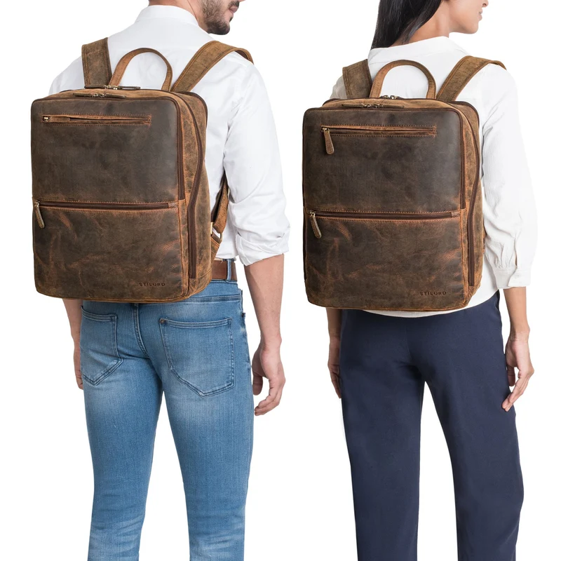 "Ettore" Großer Business Rucksack Herren Leder 17 Zoll Laptoprucksack