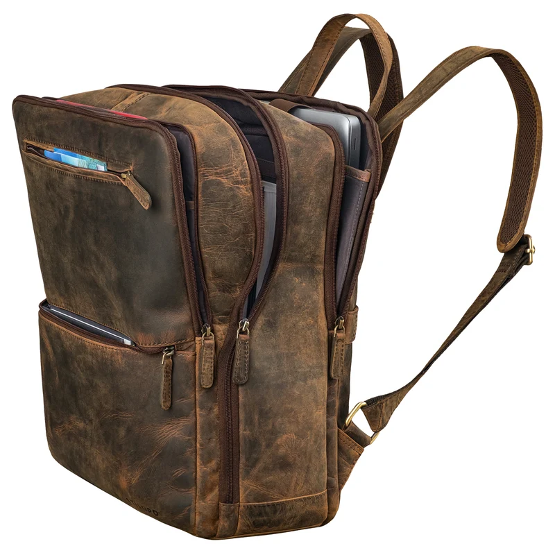 "Ettore" Großer Business Rucksack Herren Leder 17 Zoll Laptoprucksack