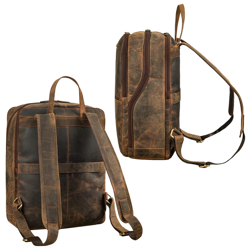 "Ettore" Großer Business Rucksack Herren Leder 17 Zoll Laptoprucksack