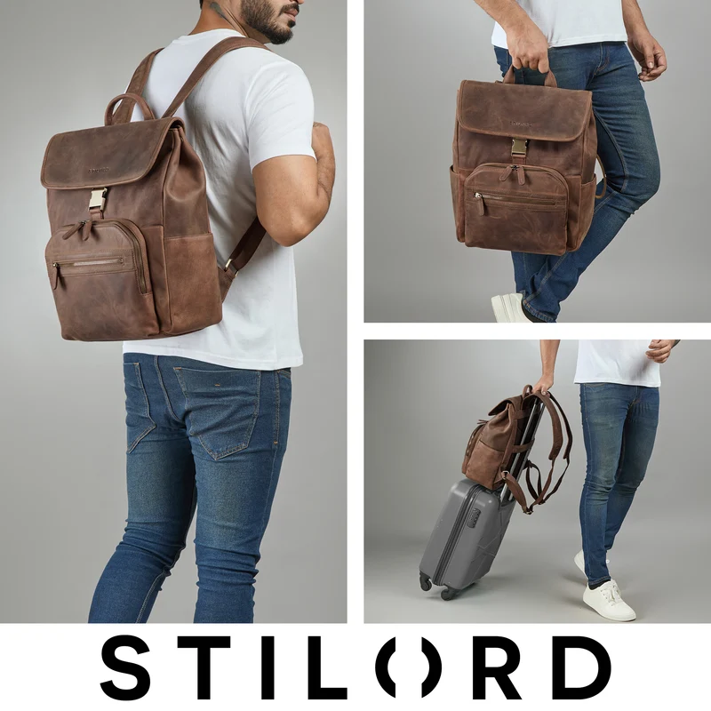 "Santino" Großer Vintage Leder-Rucksack 15.6 - 16 Zoll für Damen & Herren
