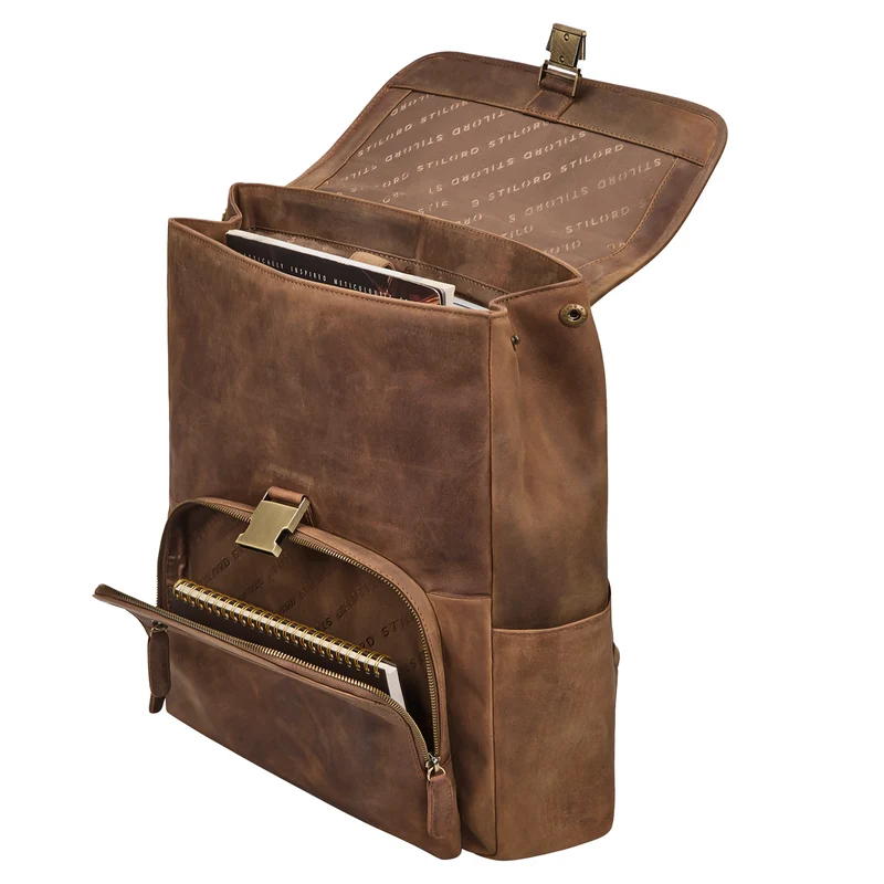 "Santino" Großer Vintage Leder-Rucksack 15.6 - 16 Zoll für Damen & Herren