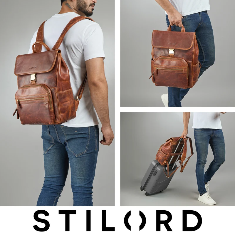 "Santino" Großer Vintage Leder-Rucksack 15.6 - 16 Zoll für Damen & Herren