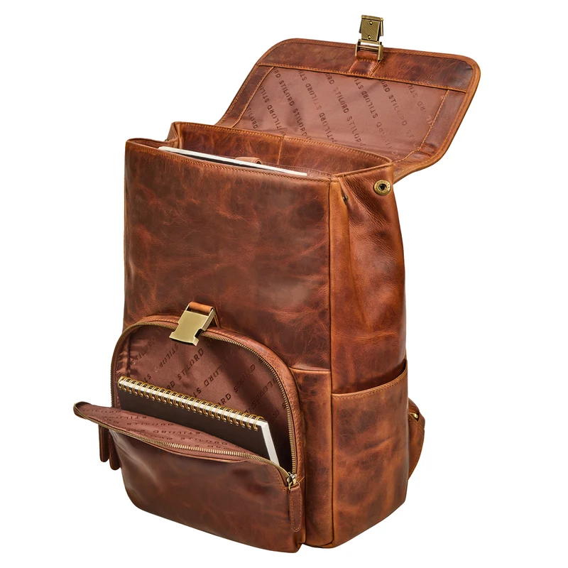 "Santino" Großer Vintage Leder-Rucksack 15.6 - 16 Zoll für Damen & Herren