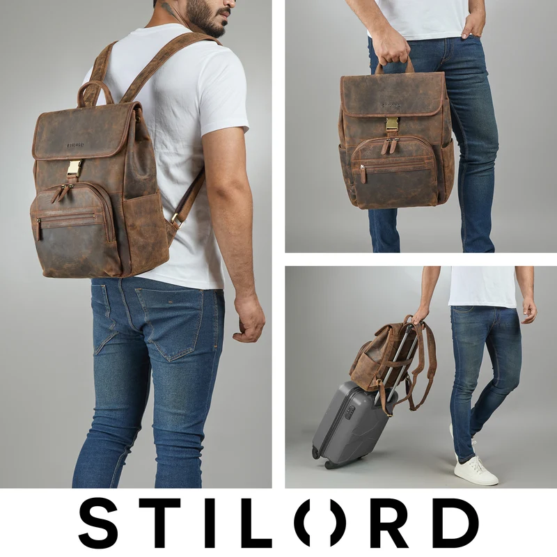 "Santino" Großer Vintage Leder-Rucksack 15.6 - 16 Zoll für Damen & Herren