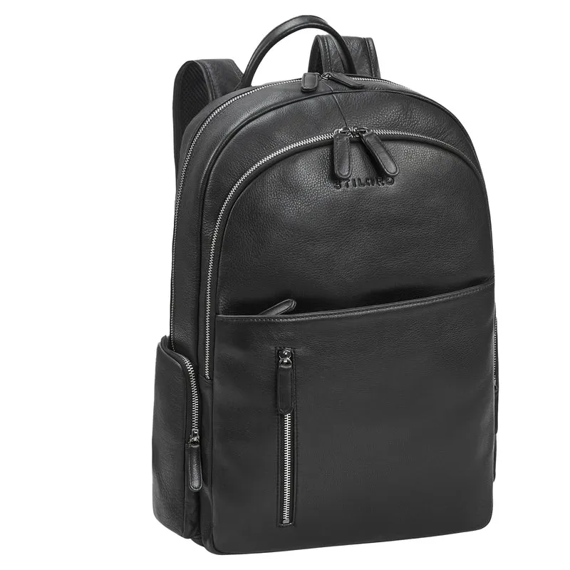 "Rio" Premium Leder-Rucksack mit Laptopfach 15.6 Zoll für Herren