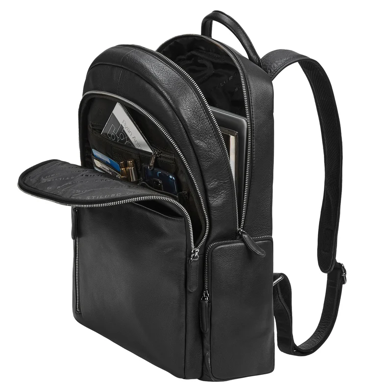 "Rio" Premium Leder-Rucksack mit Laptopfach 15.6 Zoll für Herren
