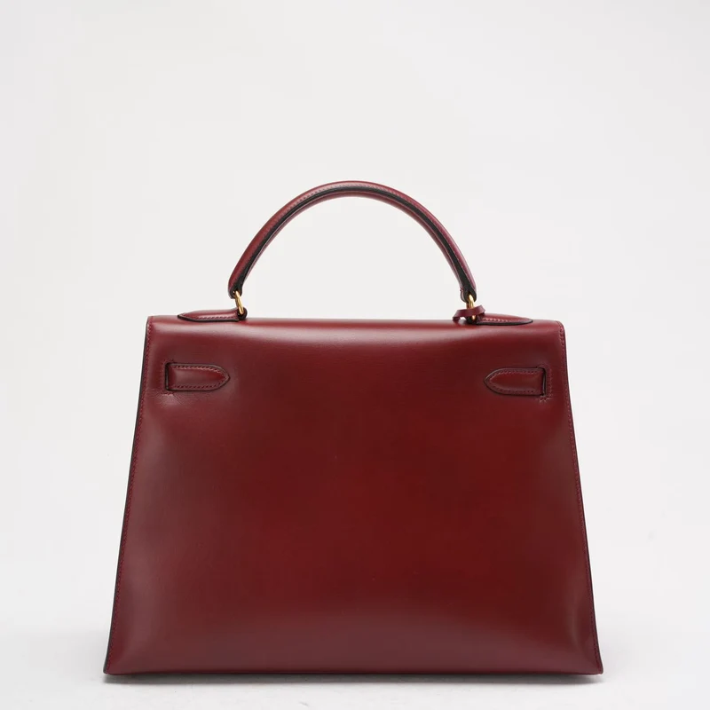 Hermes Vintgae Kelly 32 Burgunderrotes Boxleder 1993
