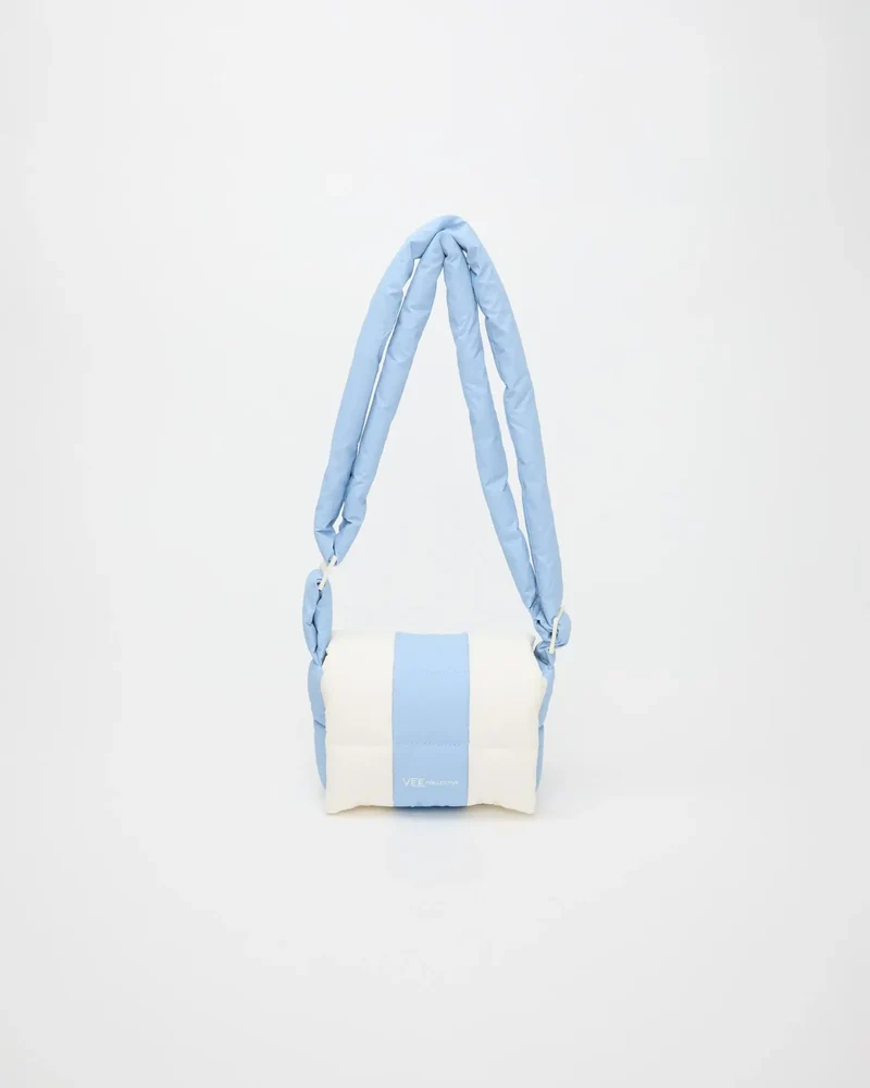 Porter Messenger Mini Cerulean - Marshmallow Stripes
