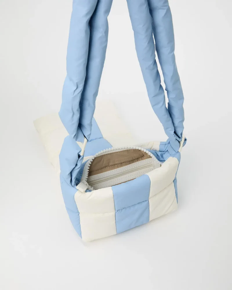 Porter Messenger Mini Cerulean - Marshmallow Stripes