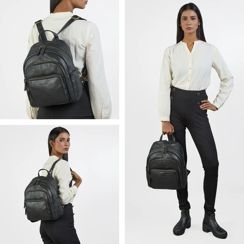 "Bea" Lederrucksack Damen Echtleder Elegant Cityrucksack mittelgroß