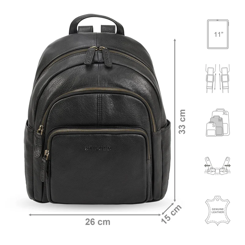 "Bea" Lederrucksack Damen Echtleder Elegant Cityrucksack mittelgroß