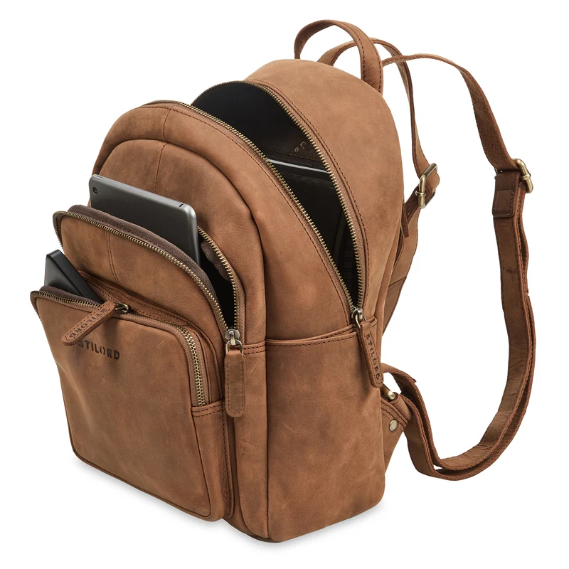 "Bea" Lederrucksack Damen Echtleder Elegant Cityrucksack mittelgroß