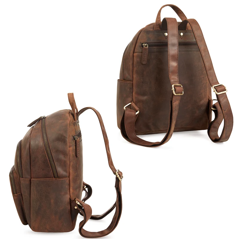 "Bea" Lederrucksack Damen Echtleder Elegant Cityrucksack mittelgroß