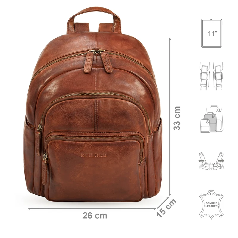 "Bea" Lederrucksack Damen Echtleder Elegant Cityrucksack mittelgroß