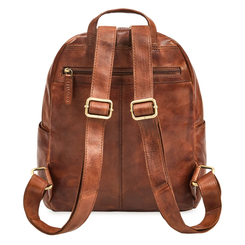 "Bea" Lederrucksack Damen Echtleder Elegant Cityrucksack mittelgroß