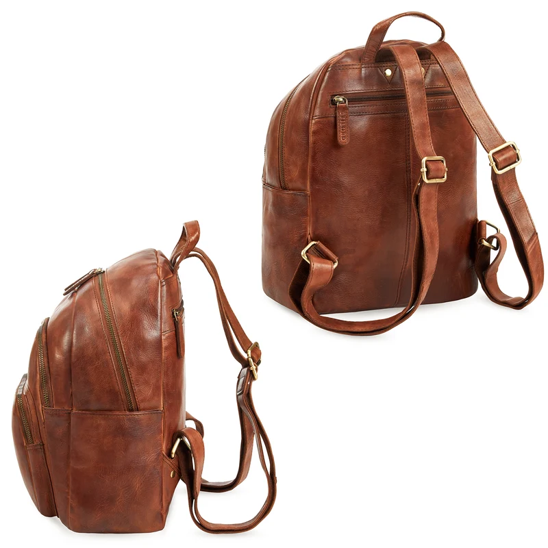 "Bea" Lederrucksack Damen Echtleder Elegant Cityrucksack mittelgroß