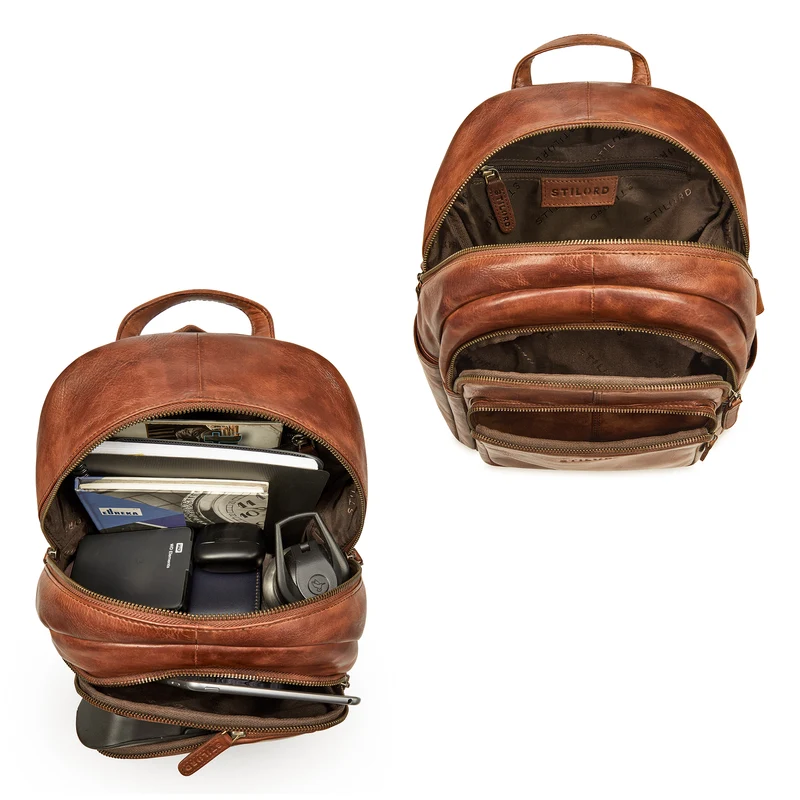 "Bea" Lederrucksack Damen Echtleder Elegant Cityrucksack mittelgroß