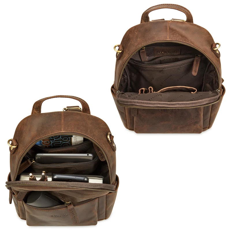 "Regina" 2-in-1 Rucksack-Tasche 2 in 1 Damen Echt Leder Klein