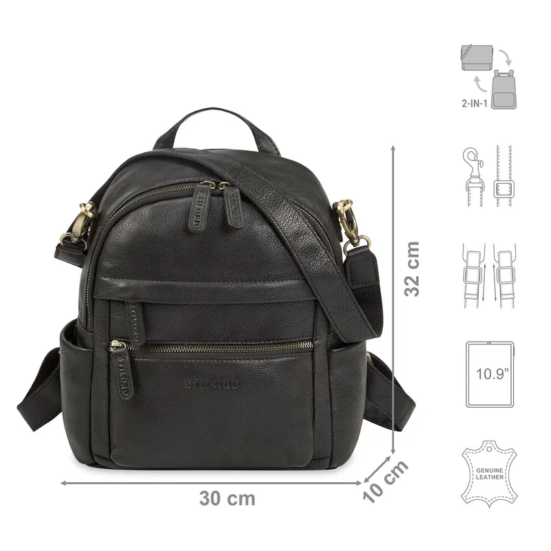 "Regina" 2-in-1 Rucksack-Tasche 2 in 1 Damen Echt Leder Klein
