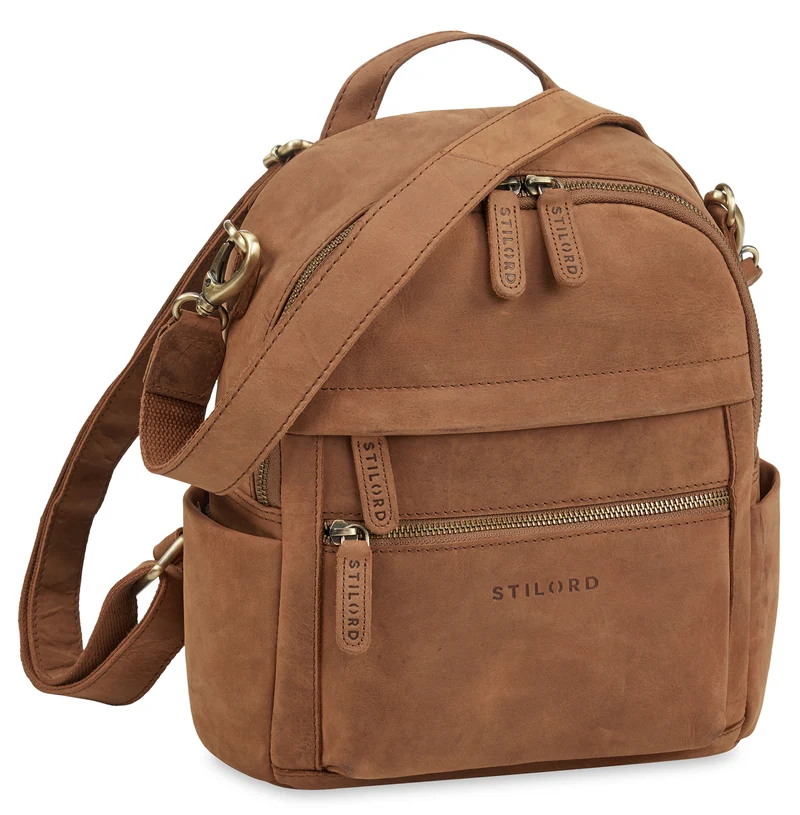 "Regina" 2-in-1 Rucksack-Tasche 2 in 1 Damen Echt Leder Klein
