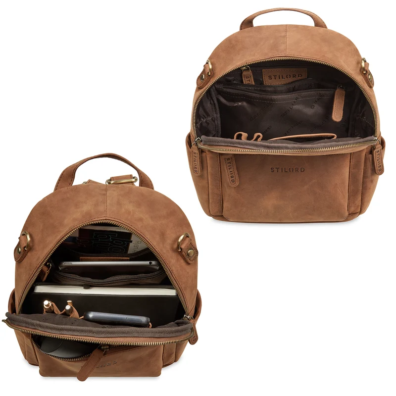 "Regina" 2-in-1 Rucksack-Tasche 2 in 1 Damen Echt Leder Klein