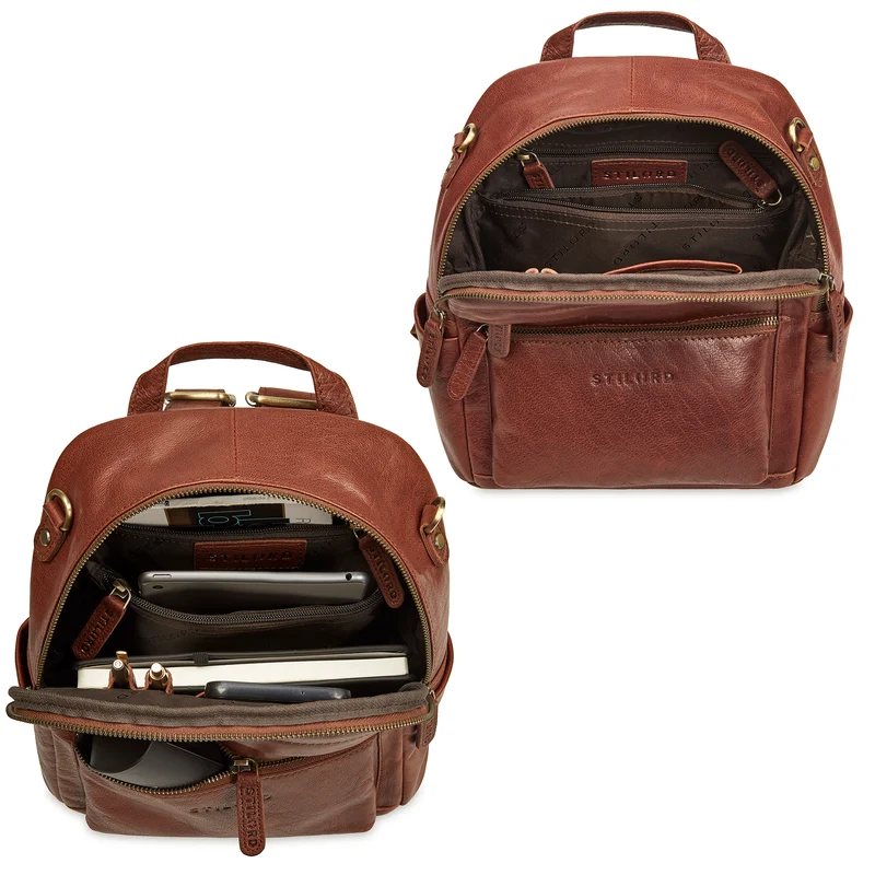 "Regina" 2-in-1 Rucksack-Tasche 2 in 1 Damen Echt Leder Klein