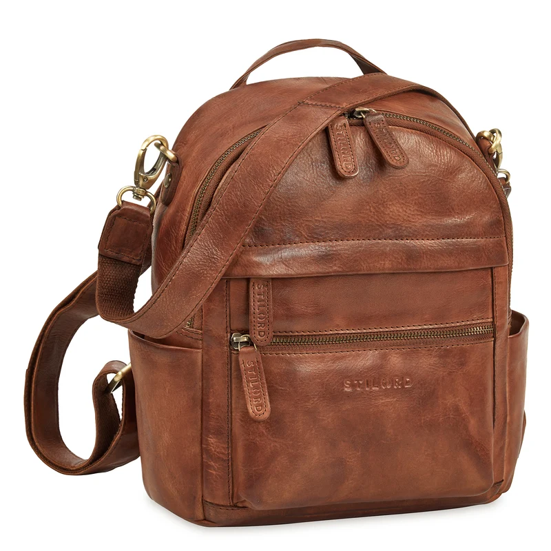 "Regina" 2-in-1 Rucksack-Tasche 2 in 1 Damen Echt Leder Klein