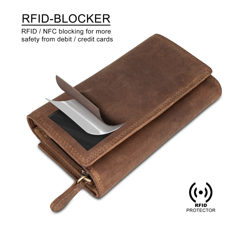 "Elisa" Elegante Geldbörse Damen Leder Groß viele Fächer & RFID Schutz