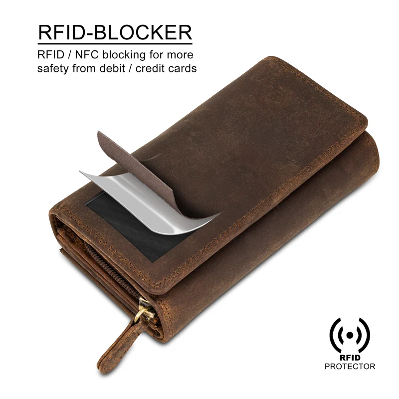 "Elisa" Elegante Geldbörse Damen Leder Groß viele Fächer & RFID Schutz