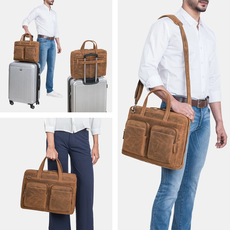 "Erwin" Große Echtleder Laptoptasche 16 Zoll für Herren & Damen