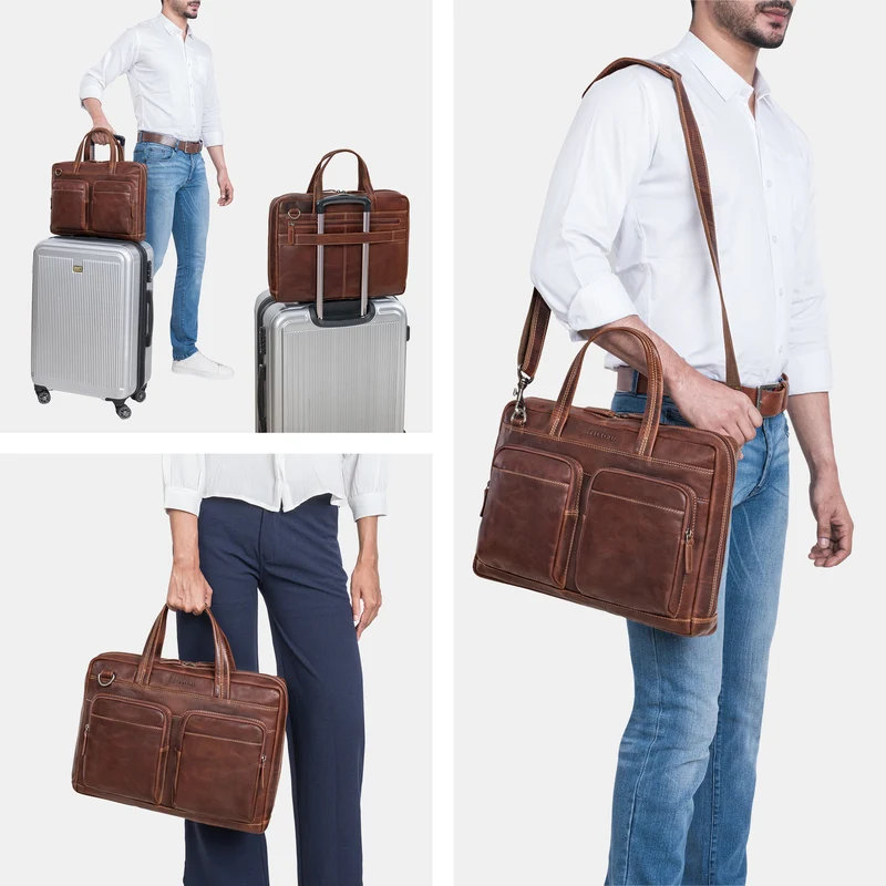 "Erwin" Große Echtleder Laptoptasche 16 Zoll für Herren & Damen