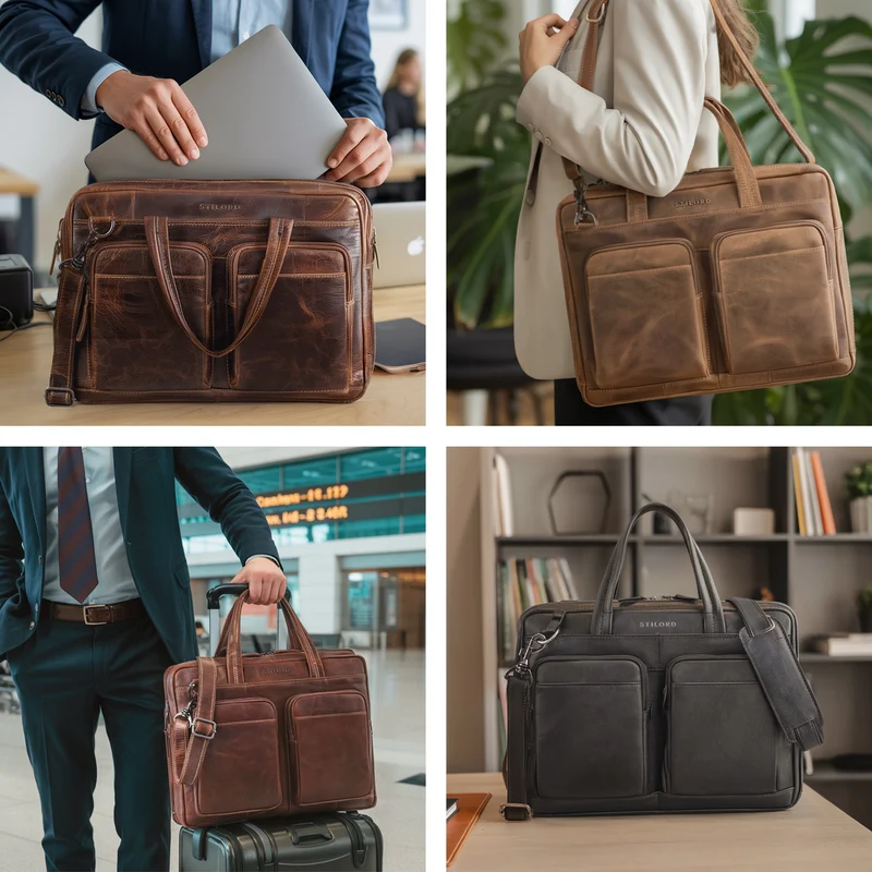 "Erwin" Große Echtleder Laptoptasche 16 Zoll für Herren & Damen
