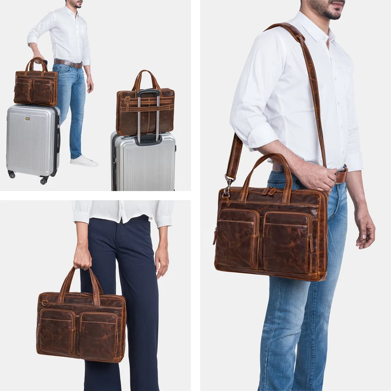 "Erwin" Große Echtleder Laptoptasche 16 Zoll für Herren & Damen