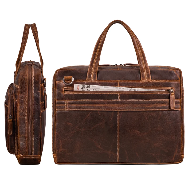 "Erwin" Große Echtleder Laptoptasche 16 Zoll für Herren & Damen