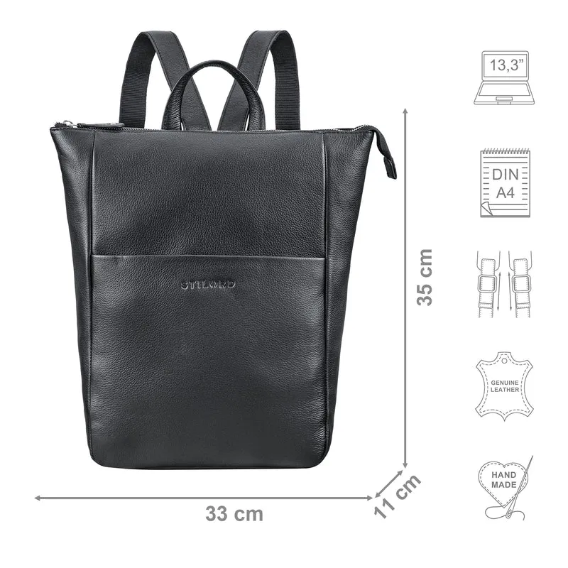 "Linda" Lederrucksack Damen Groß Laptoprucksack 13 - 13,3 Zoll