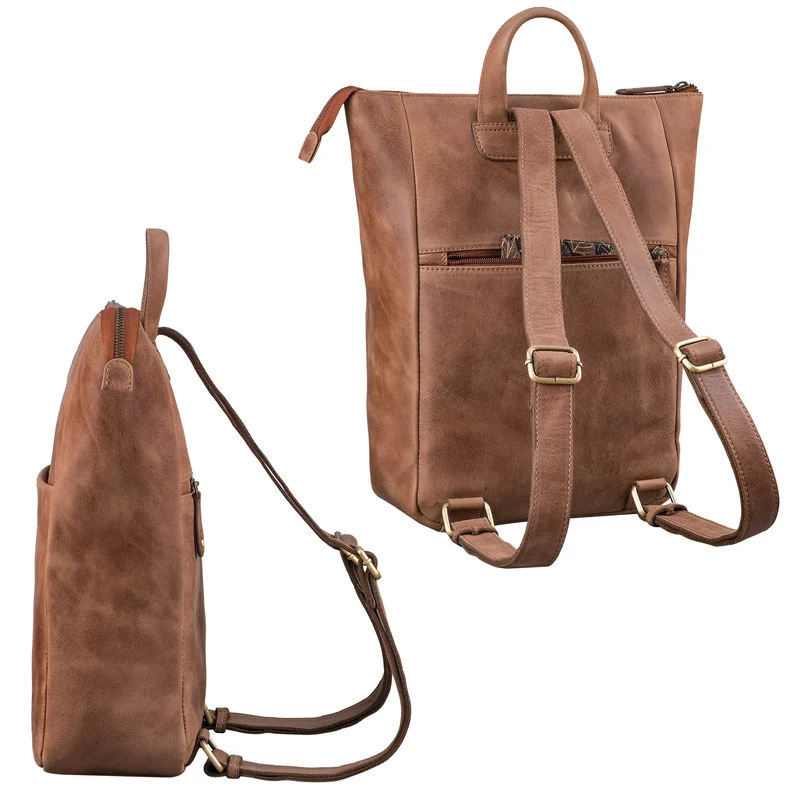 "Linda" Lederrucksack Damen Groß Laptoprucksack 13 - 13,3 Zoll