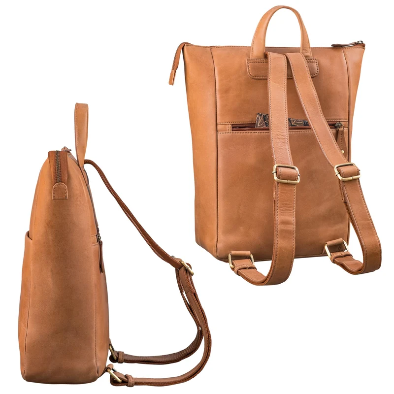 "Linda" Lederrucksack Damen Groß Laptoprucksack 13 - 13,3 Zoll