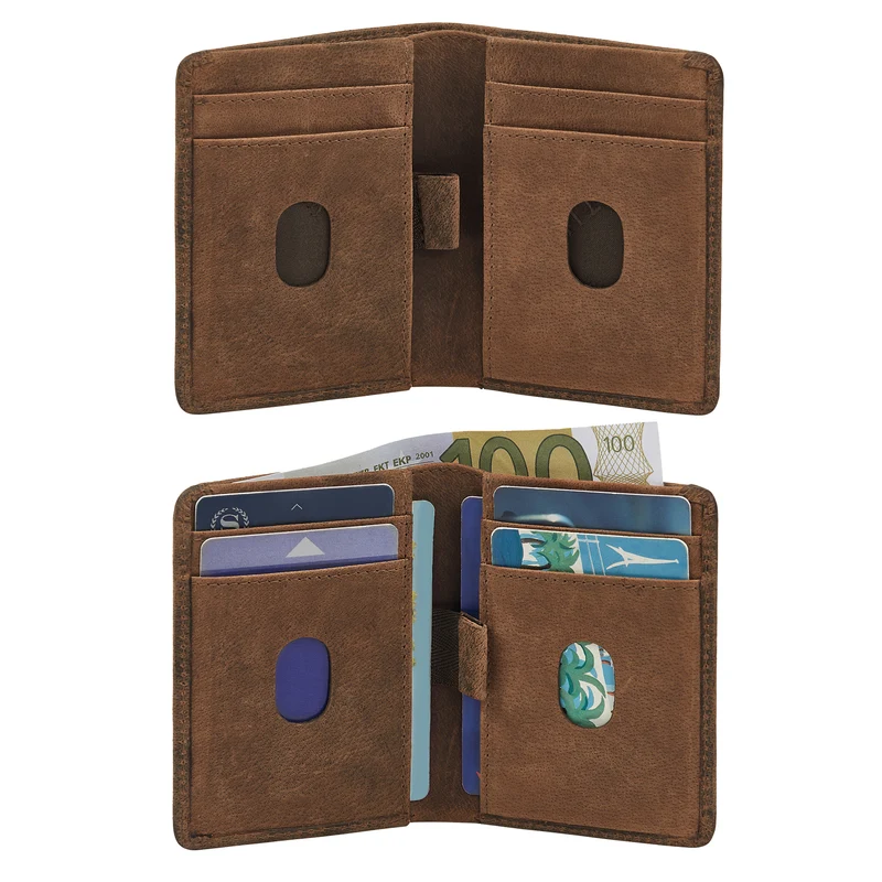 "Ledo" Leder Slim Wallet mit Münzfach RFID-Schutz 10 Kartenfächer