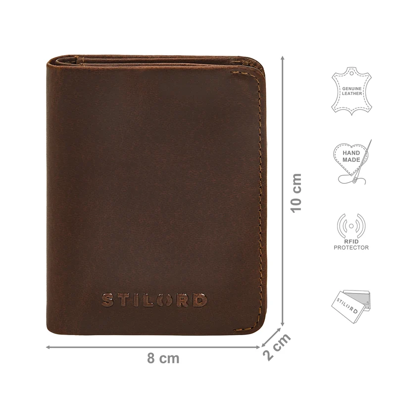 "Ledo" Leder Slim Wallet mit Münzfach RFID-Schutz 10 Kartenfächer