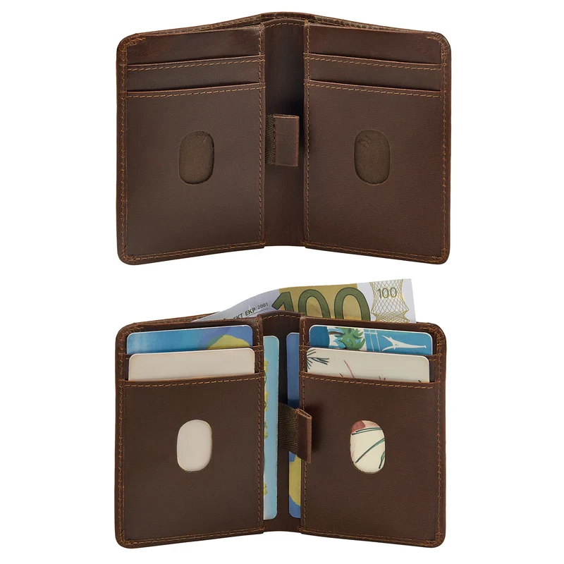 "Ledo" Leder Slim Wallet mit Münzfach RFID-Schutz 10 Kartenfächer